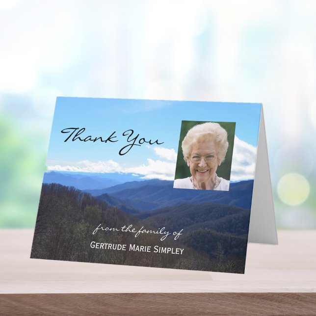 Custom Sympathy Thank You Note Card Mountains (Creator Uploaded)