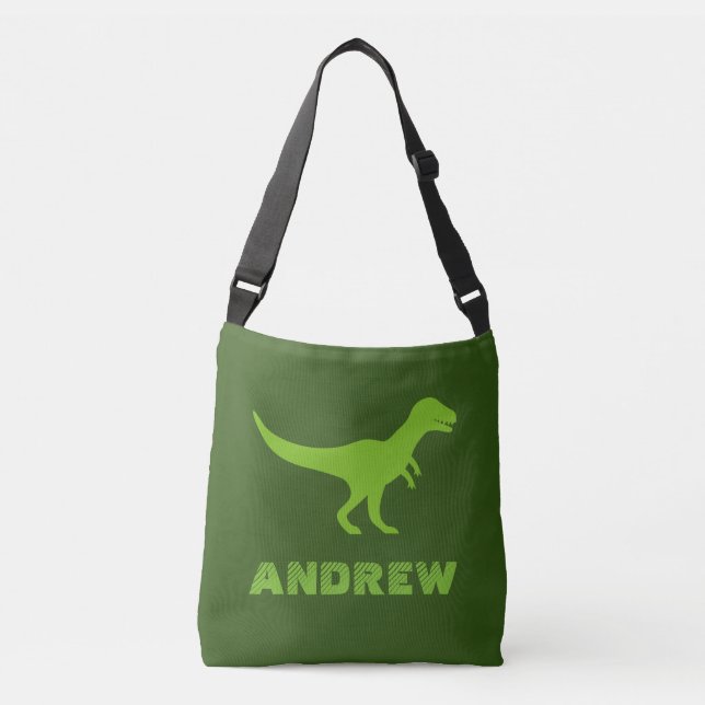 Custom t-rex dinosaur cross body bags for kids (Front)