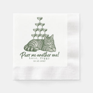 Custom Tabby Cat Drink Tower Purr Me One Art Napkin
