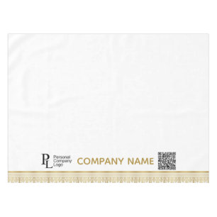 Custom Table Cover Business Logo Gold Border Tablecloth