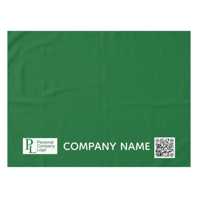 Custom Table Cover Logo Business Trade Show Green Tablecloth (Front (Horizontal))