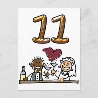Custom Table Number 11 Postcards