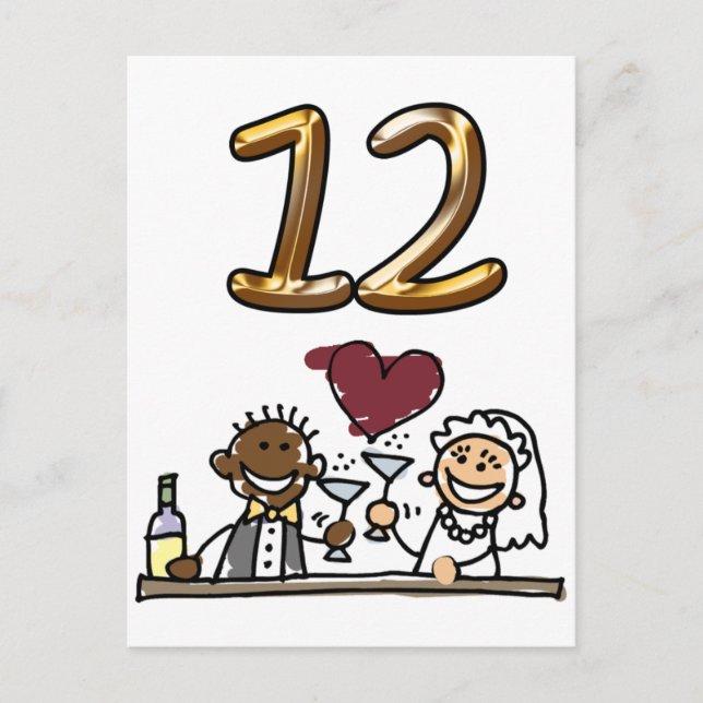 Custom Table Number 12 Postcards (Front)