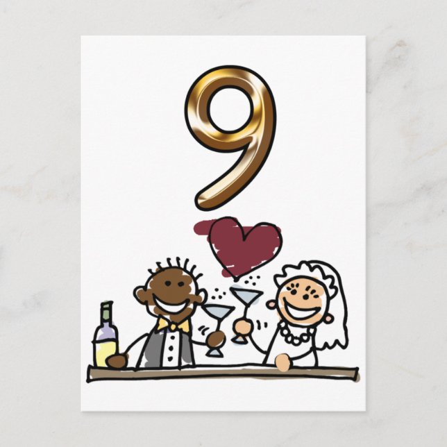Custom Table Number 9 Postcards (Front)