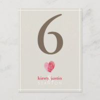 CUSTOM TABLE NUMBER cute modern fingerprint heart