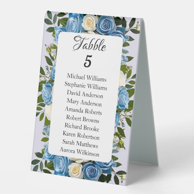 Custom Table Number for Wedding Reception (Front)