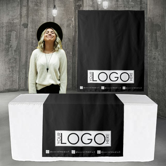 Custom Table Runner Banner for Events Black Tapestry (Custom Table Runner Banner for Events Black Tapestry)