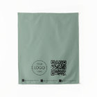 Custom Table Runner Banner Green Business QR Code