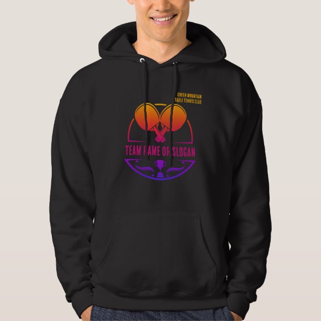 Custom Table Tennis Team Name Club League Hoodie (Front)