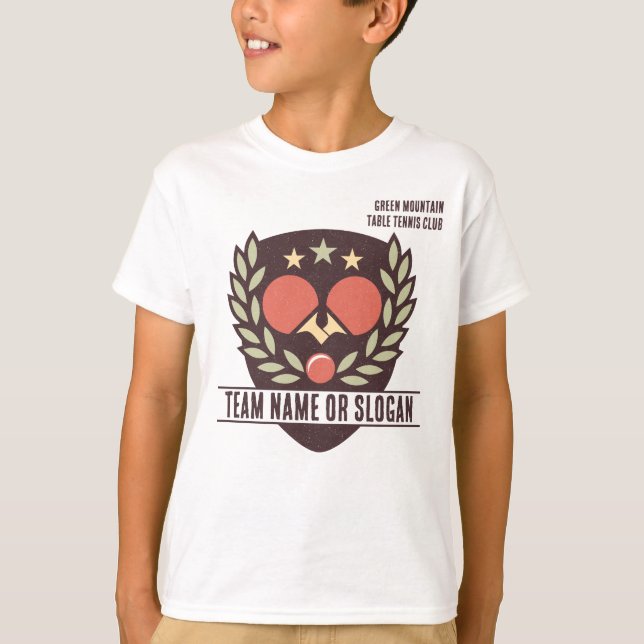 Custom Table Tennis Team Name Club League T-Shirt (Front)