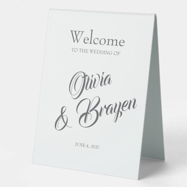 Custom Table Tent Sign –Personalised Table Display (Front)