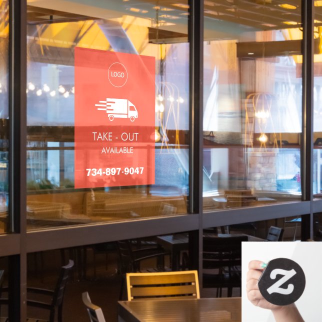 Custom Take Out Delivery Window Cling (Restaurant Window)