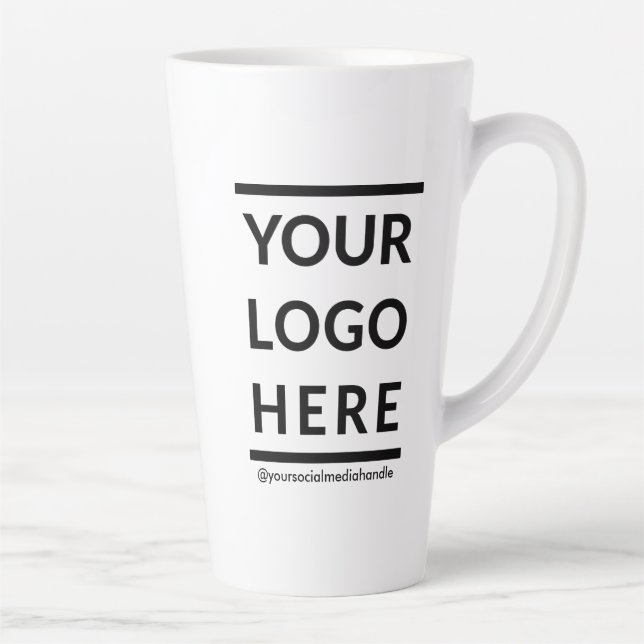 Custom Tall Latte Mug with Logo No Minimum 17 oz  (Right)