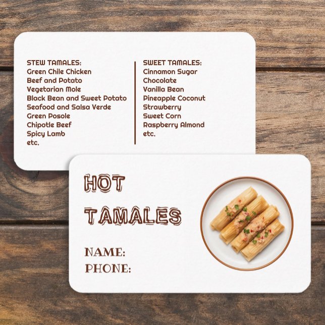 Custom Tamales Business Card (Custom Tamales Business Cards)