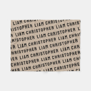Custom Tan Sand Personalised Son Baby Boy Gift Fleece Blanket