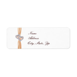 Custom Tangerine Hearts Address Labels