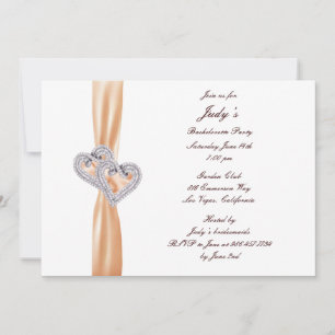 Custom Tangerine Hearts Bachelorette Party Invite