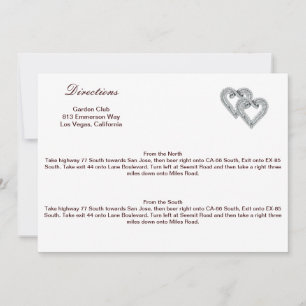 Custom Tangerine Hearts Direction Card