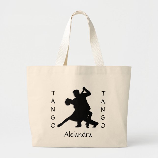 Custom Tango Dance Silhouette Tote Bag (Front)