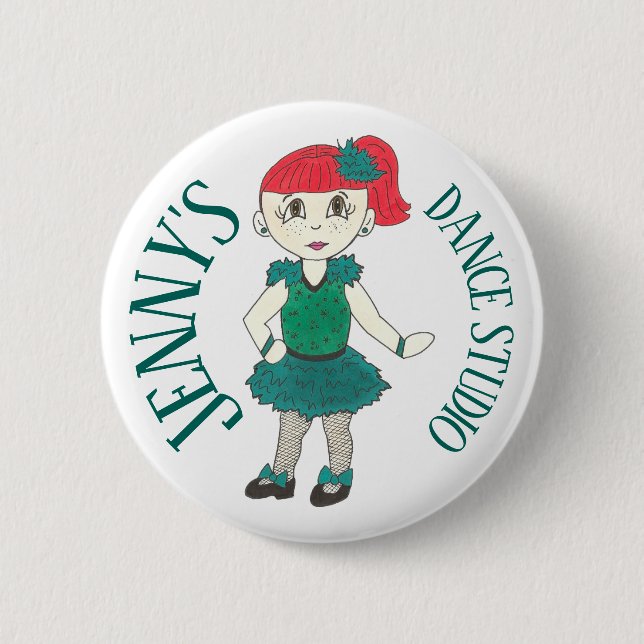 Custom Tap Dancer Dance Teacher Studio Recital 6 Cm Round Badge (Front)