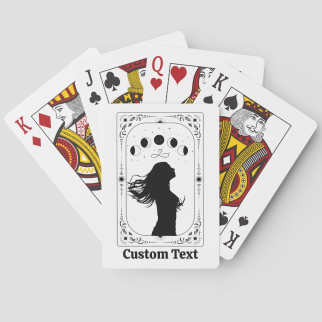 Custom Tarot Celestial Moon Bride Bachelorette Playing Cards (Back)