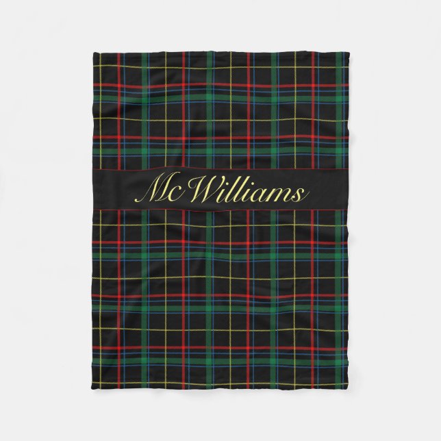 Custom tartan green plaid travel lap fleece blanket (Front)
