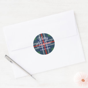 Custom tartan pattern Christmas envelope seals