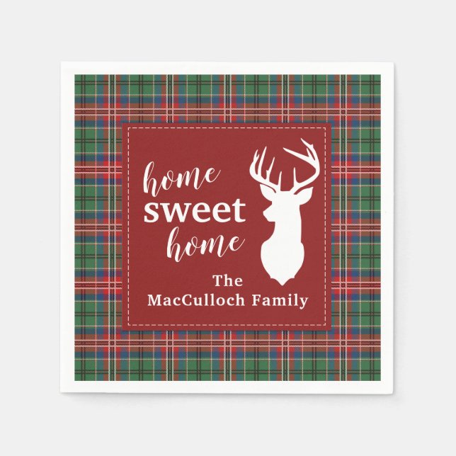 Custom Tartan Personalised Plaid Paper Napkin (Front)
