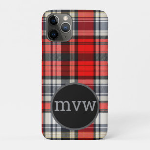 Custom Tartan Plaid Phone Cover with Monogram
