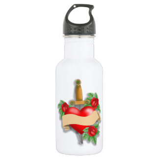 Custom Tattoo Heart 532 Ml Water Bottle