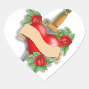 Custom Tattoo Heart Heart Sticker