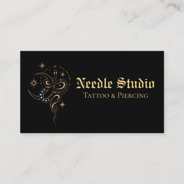 Custom Tattoo Studio Business Card | Modern Bold  (Front)