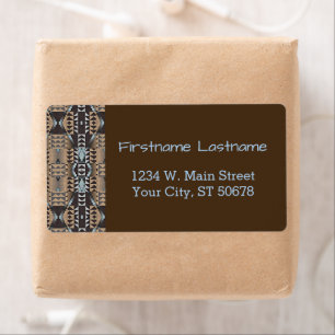 Custom Taupe Beige Brown Light Grey Blue Mosaic