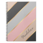 Custom Taupe Beige Grey Blush Pink Gold Stripes