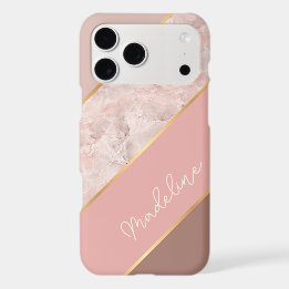 Custom Taupe Dusty Rose Blush Pink Marble