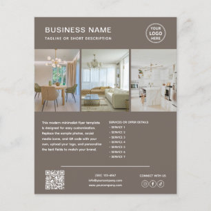 Custom Taupe Minimalist Marketing Business Flyer