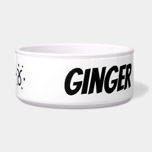 Custom Taurus Zodiac Sign Ceramic Pet Bowl