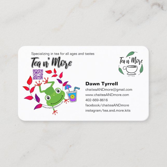 Custom Tea Company  Business Card (Front)