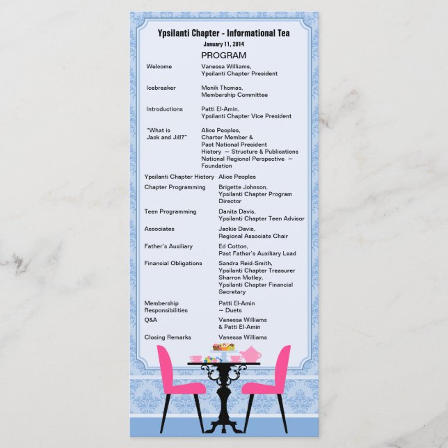 Custom Tea Party Program V2 Programme (Front)