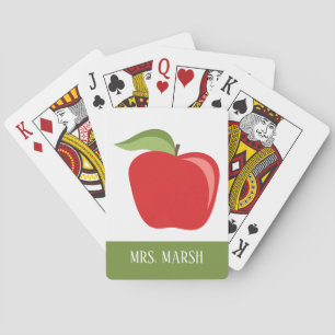 Custom Teacher Apple with Modern Apple Playing Cards