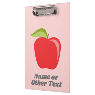 Custom Teacher Apple with Name or Text Clipboard