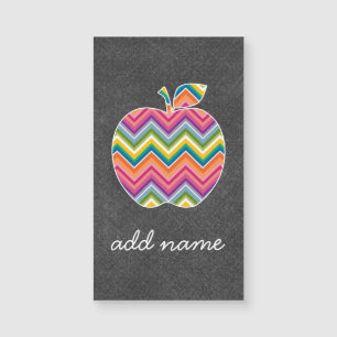 Custom Teacher Apple with Trendy Chevron Pattern