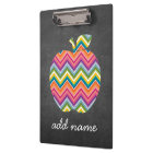 Custom Teacher Apple with Trendy Chevron Pattern