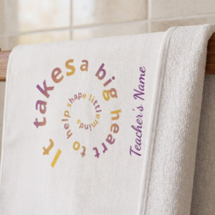 ​Custom Teacher Appreciation Gift - It Takes a Big Bath Towel Set