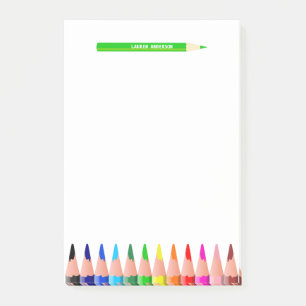 Custom Teacher Colour Pencils Post-it Notes