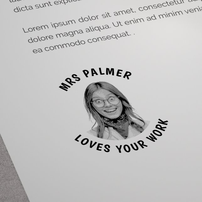 Custom Teacher Face Photo Approved Rubber Stamp (Creator Uploaded)