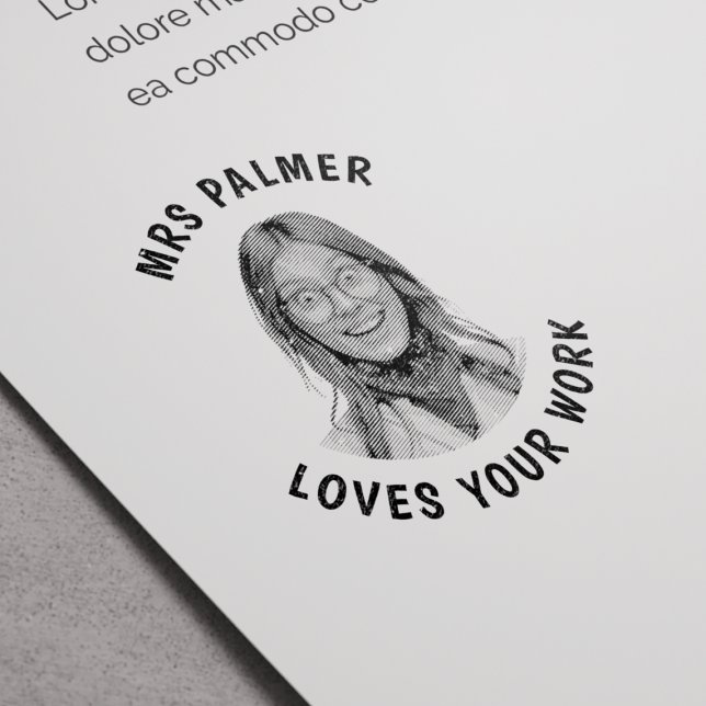 Custom Teacher Face Photo Approved Self-inking Stamp (Creator Uploaded)