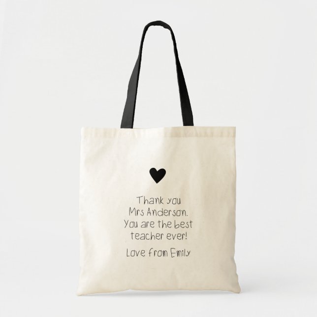 Custom Teacher Gift Upload Kids Handwriting Tote Bag (Front)