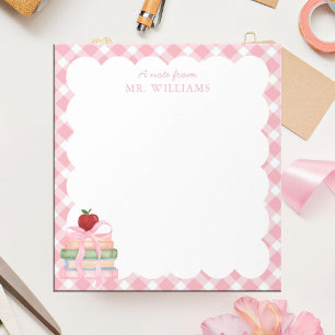 Custom Teacher Gift Watercolor books and Apple Notepad