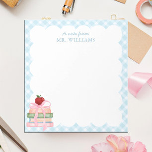 Custom Teacher Gift Watercolor books and Apple Notepad